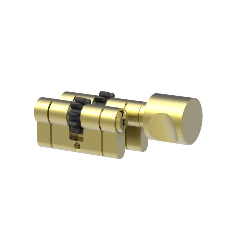 Komplet wkładek Łucznik D profil E8 30-50 gałka MF5 od 50 mosiądz zębatka